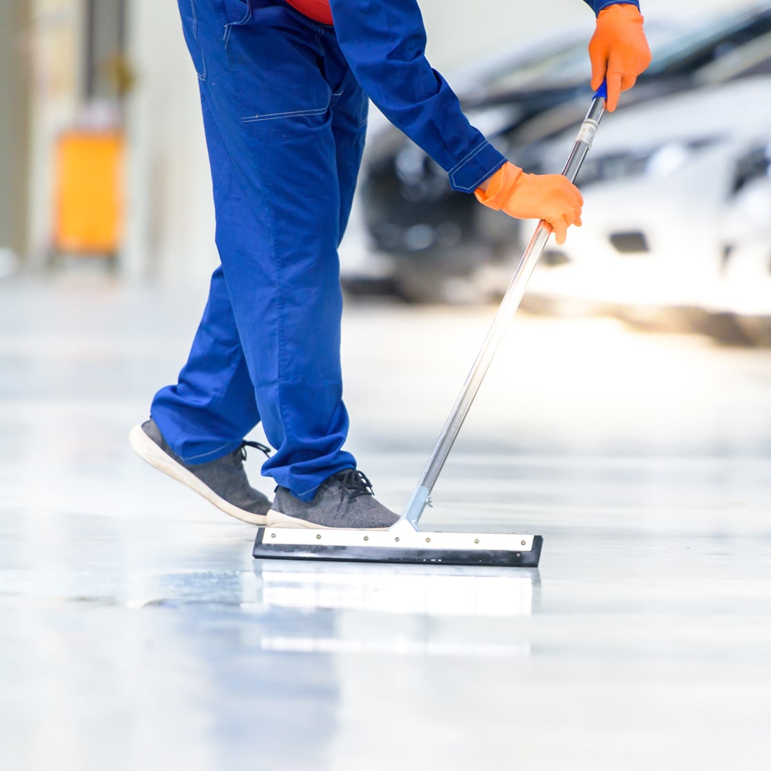 MKM team carrying out commercial car park cleaning