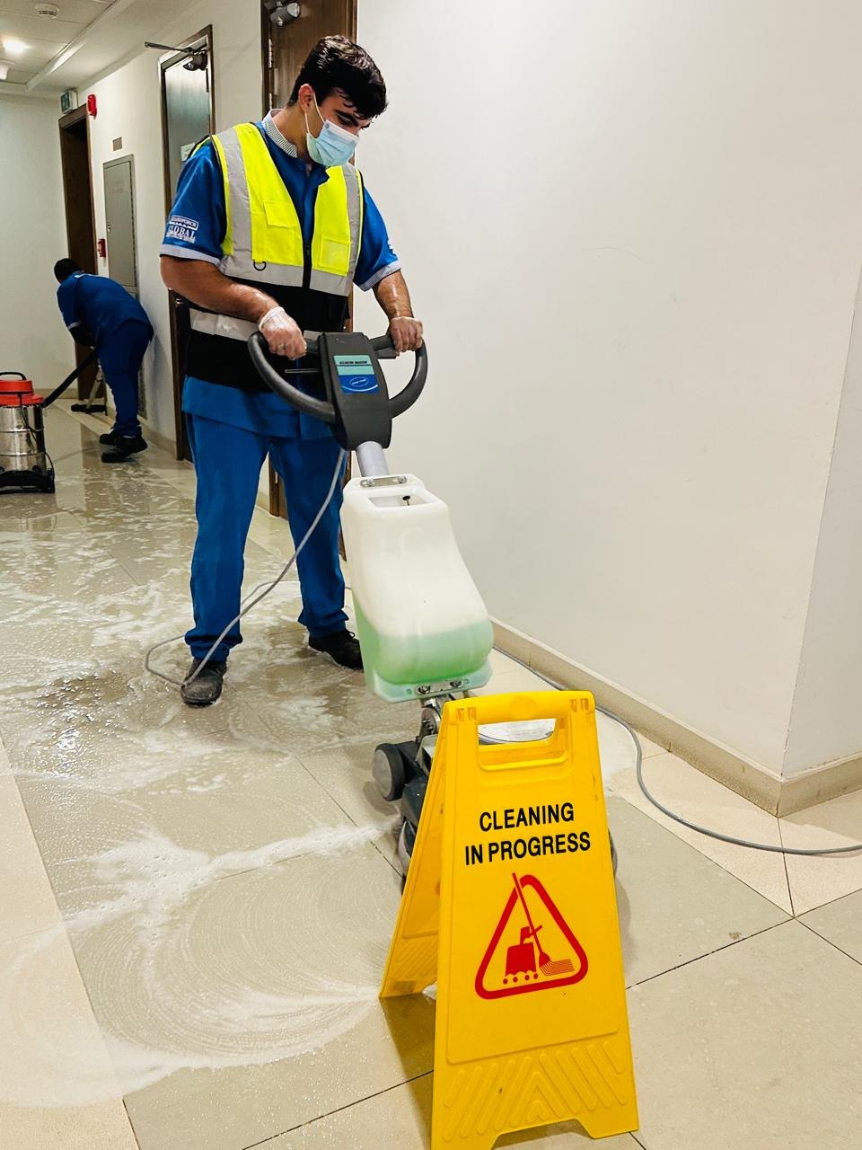 MKM Global floor polishing and deep-cleaning service